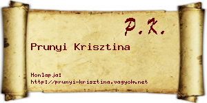 Prunyi Krisztina névjegykártya